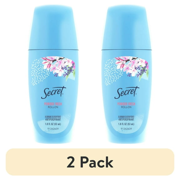 (2 pack) Secret Roll-on Antiperspirant Deodorant for Women, Powder Fresh, 1.8 fl oz