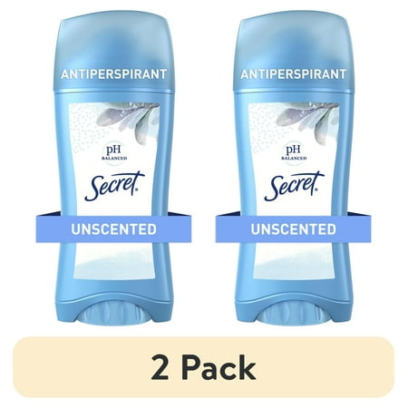 (2 pack) Secret Women's Invisible Solid Antiperspirant and Deodorant, Unscented, 2.6 oz