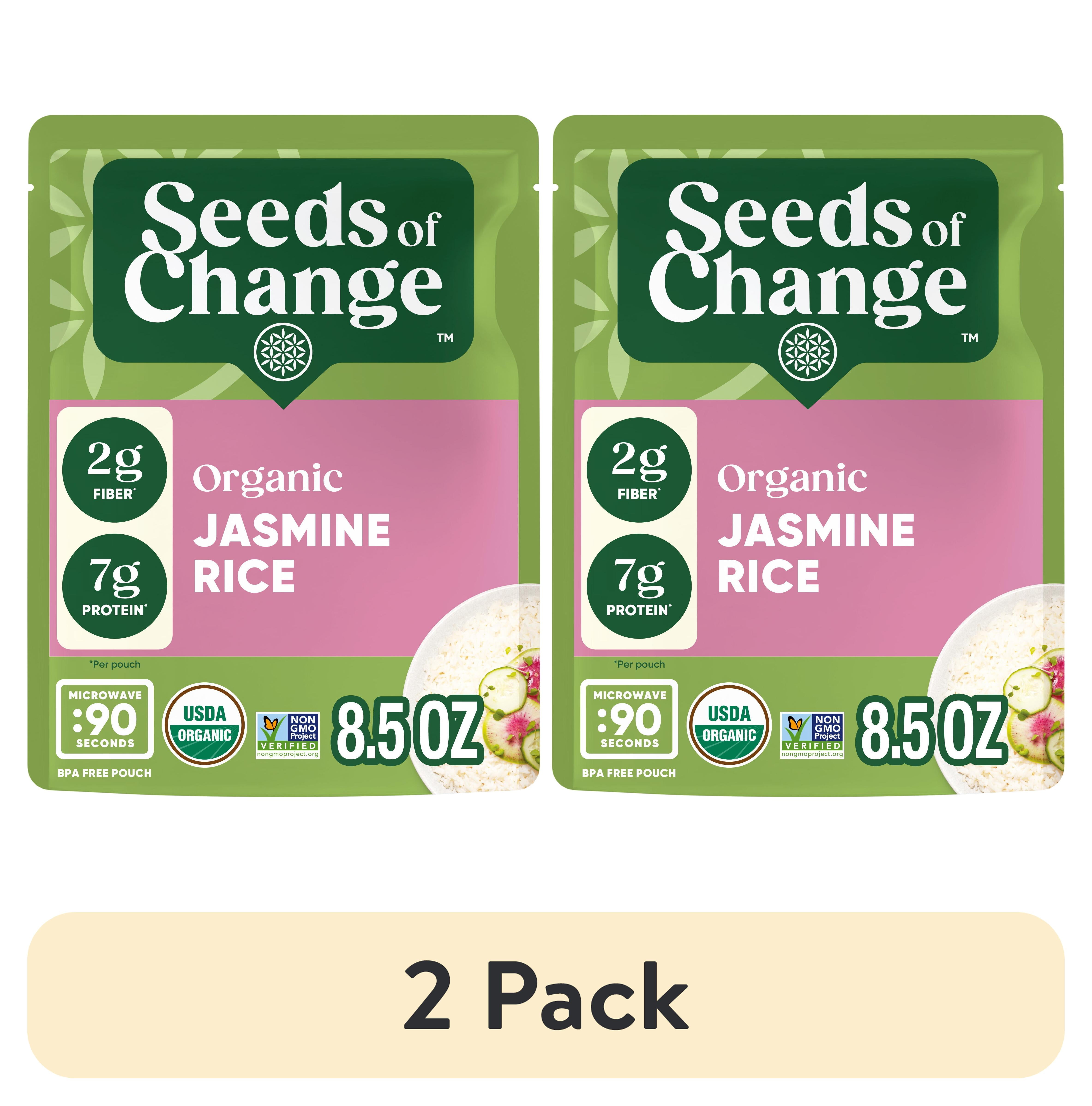 (2 pack) Seed of Change Certified Organic Jasmine Rice, Organic Food, 8.5 Ounce Pouch