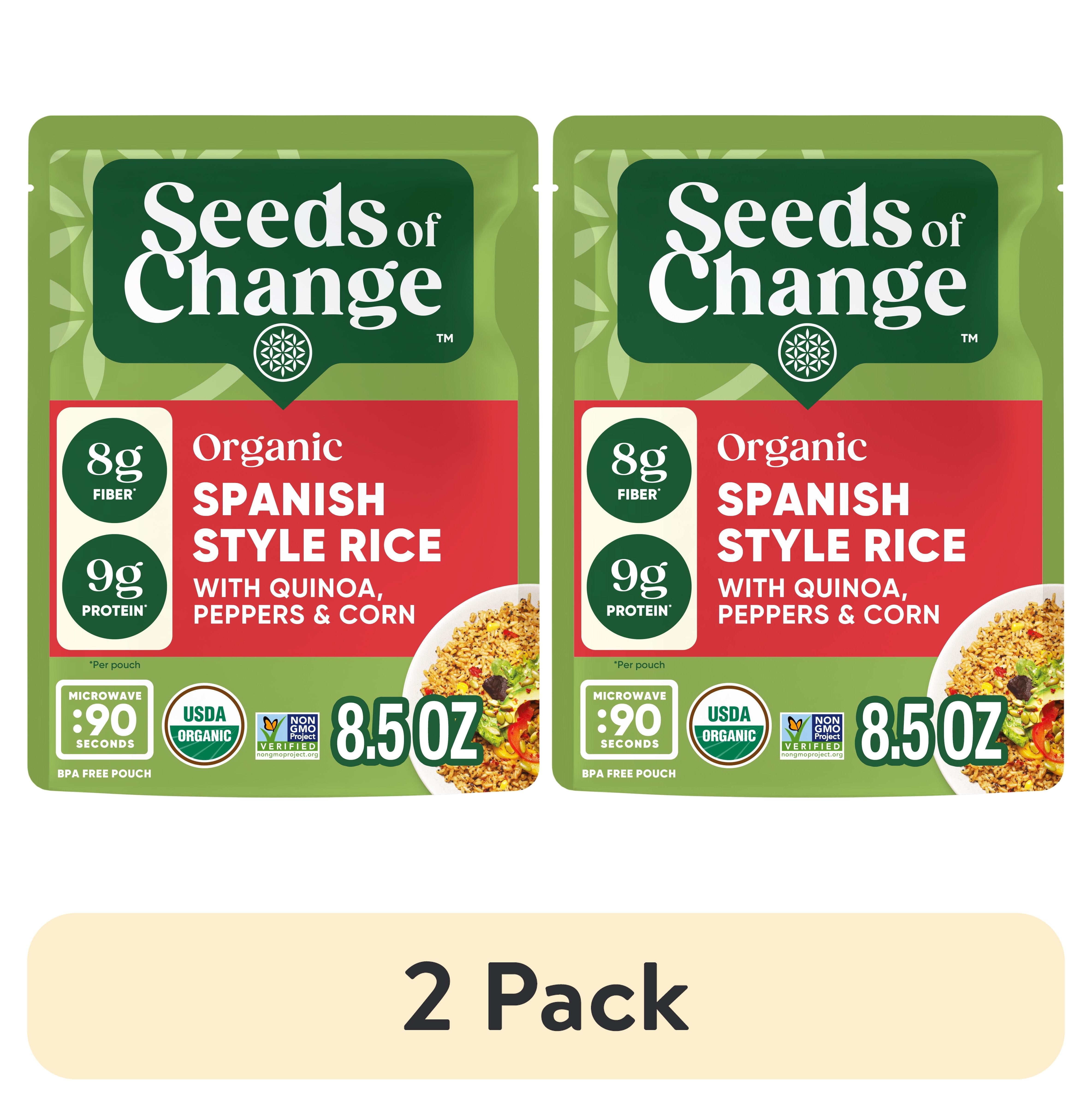 (2 pack) Seeds Of Change Certified Organic Spanish Style Rice, 8.5 Ounce Pouch