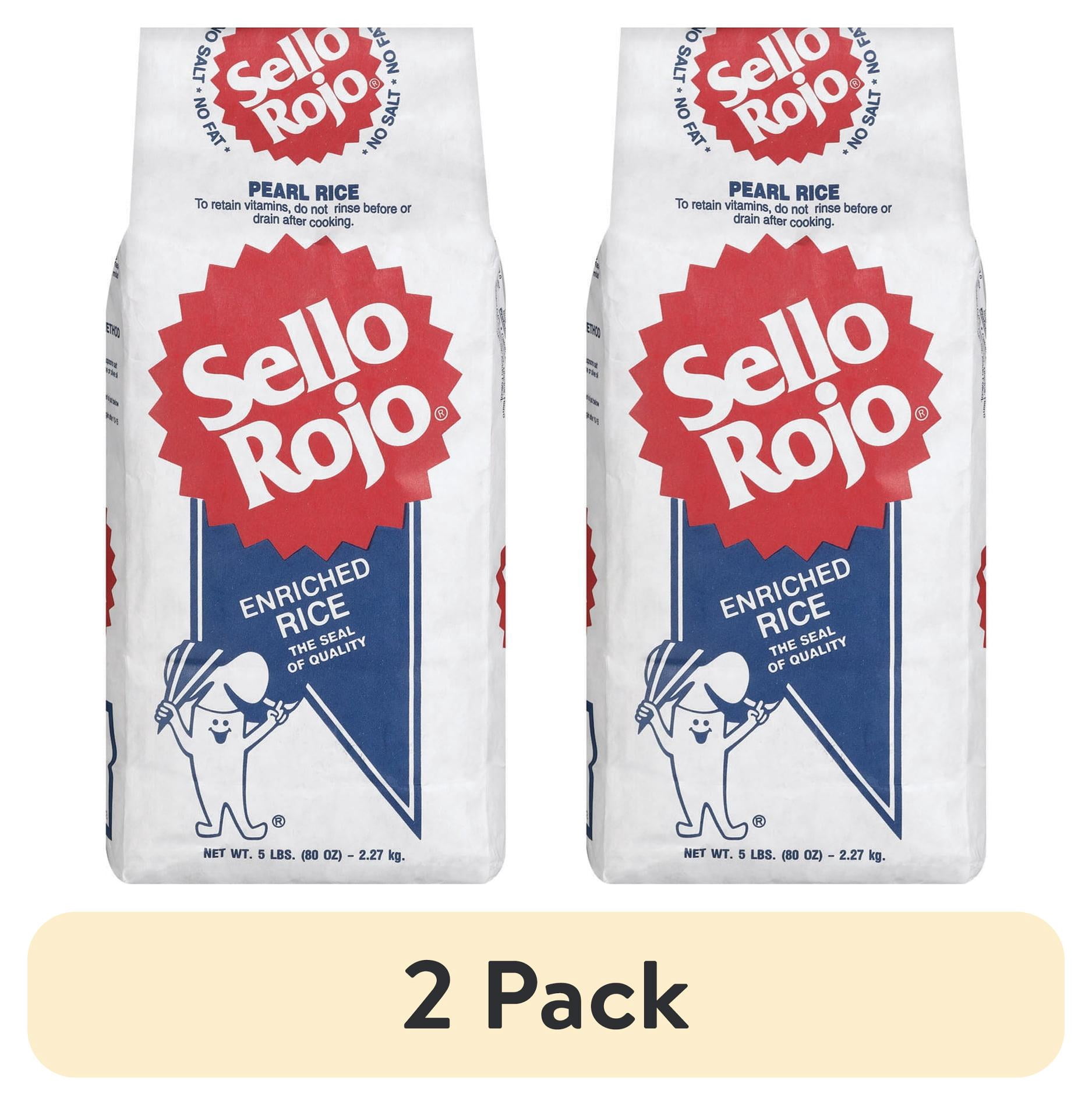(2 pack) Sello Rojo Enriched Short Grain Rice, Pearl Rice, 5 lb Bag