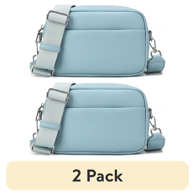(2 pack) Sendefn Leather Crossbody Bag for Women,Ladies Wide Strap Shoulder Bag Small Purses and Handbags