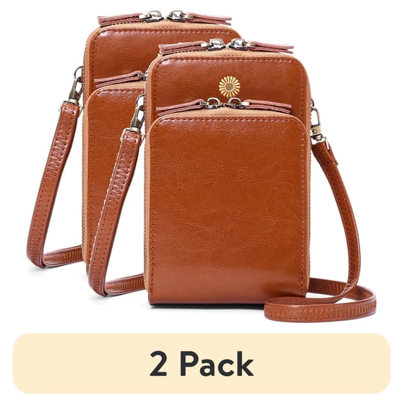 (2 pack) Sendefn Small Crossbody cell Phone Purse for women,RFID Blocking Mini Shoulder Handbag Leather Wallet with Credit Card Slots