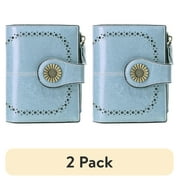 (2 pack) Sendefn Small Women Wallet Genuine Leather Bifold Purse RFID Blocking Card Holder
