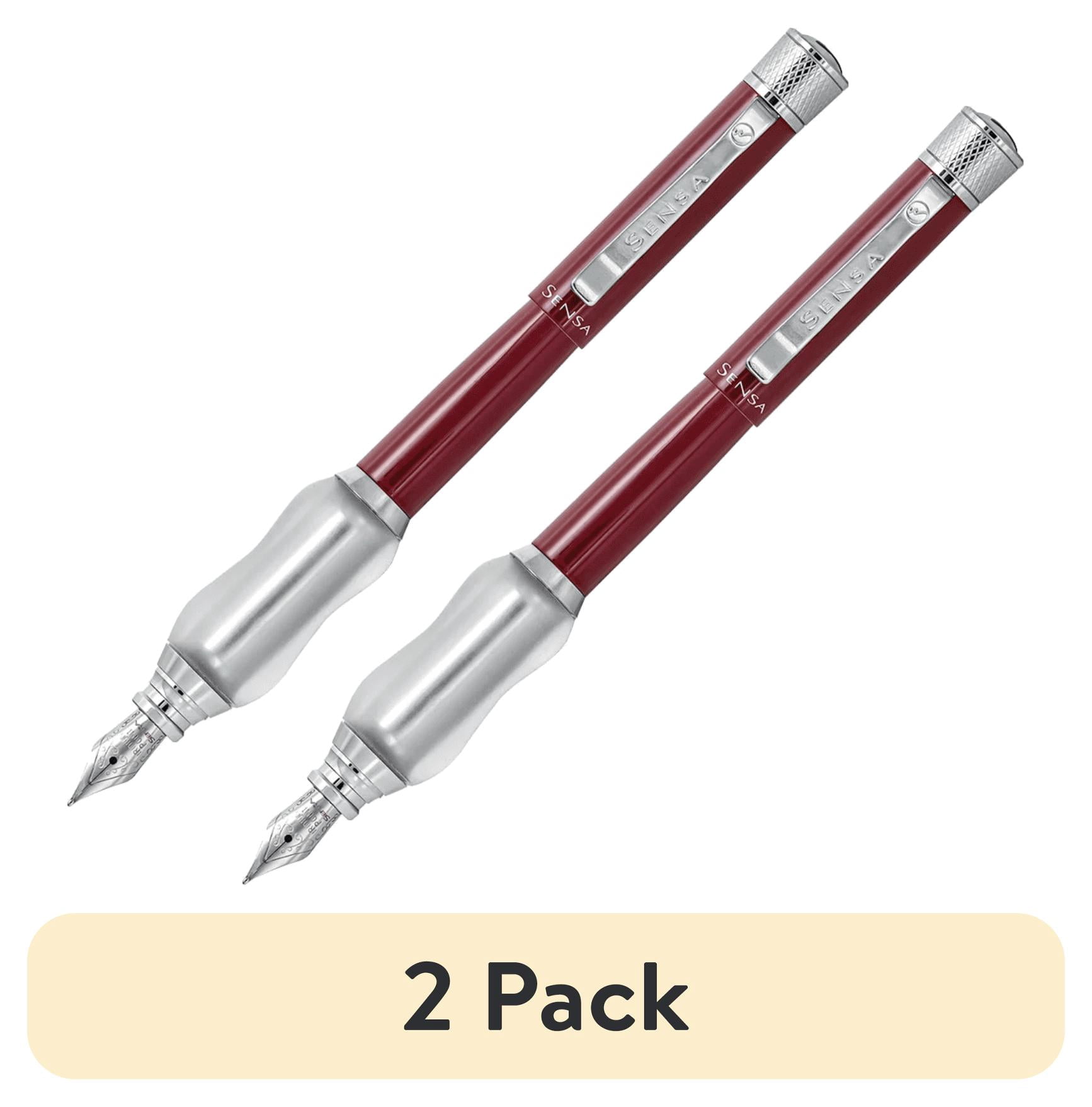 (2 pack) Sensa Classic Fountain Pen Crimson Burgundy Medium Nib