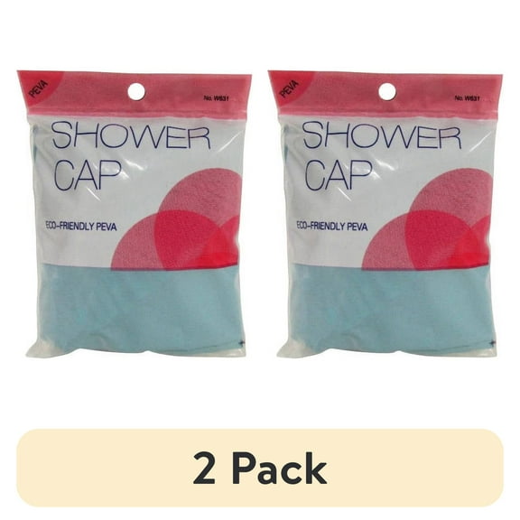 (2 pack) Sensations Eco-Friendly Peva Shower Cap - Colors Vary