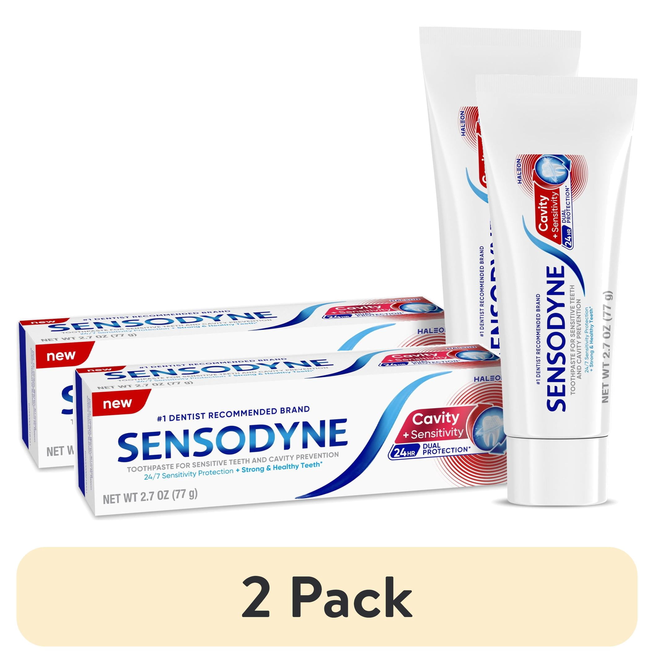 (2 pack) Sensodyne Cavity + Sensitivity Toothpaste, Fluoride Toothpaste for Sensitive Teeth and Cavity Protection, 2.7 oz