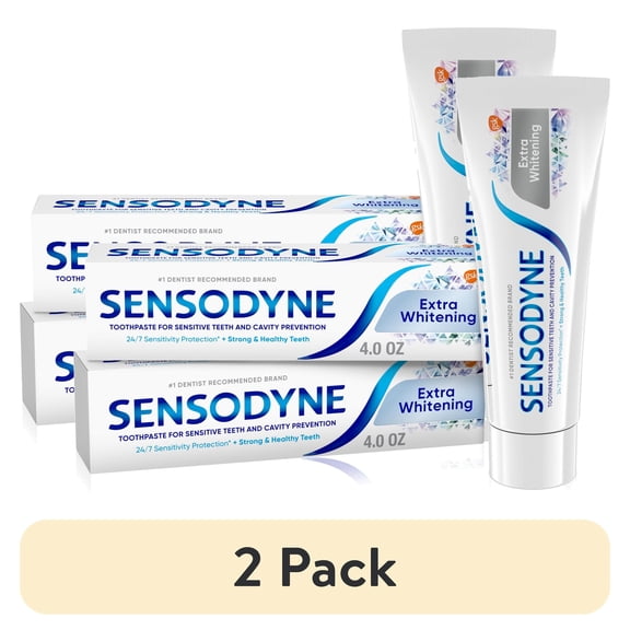 (2 pack) Sensodyne Extra Whitening Sensitive Toothpaste, Mint, 4 Oz, 2 Pack, for Adults