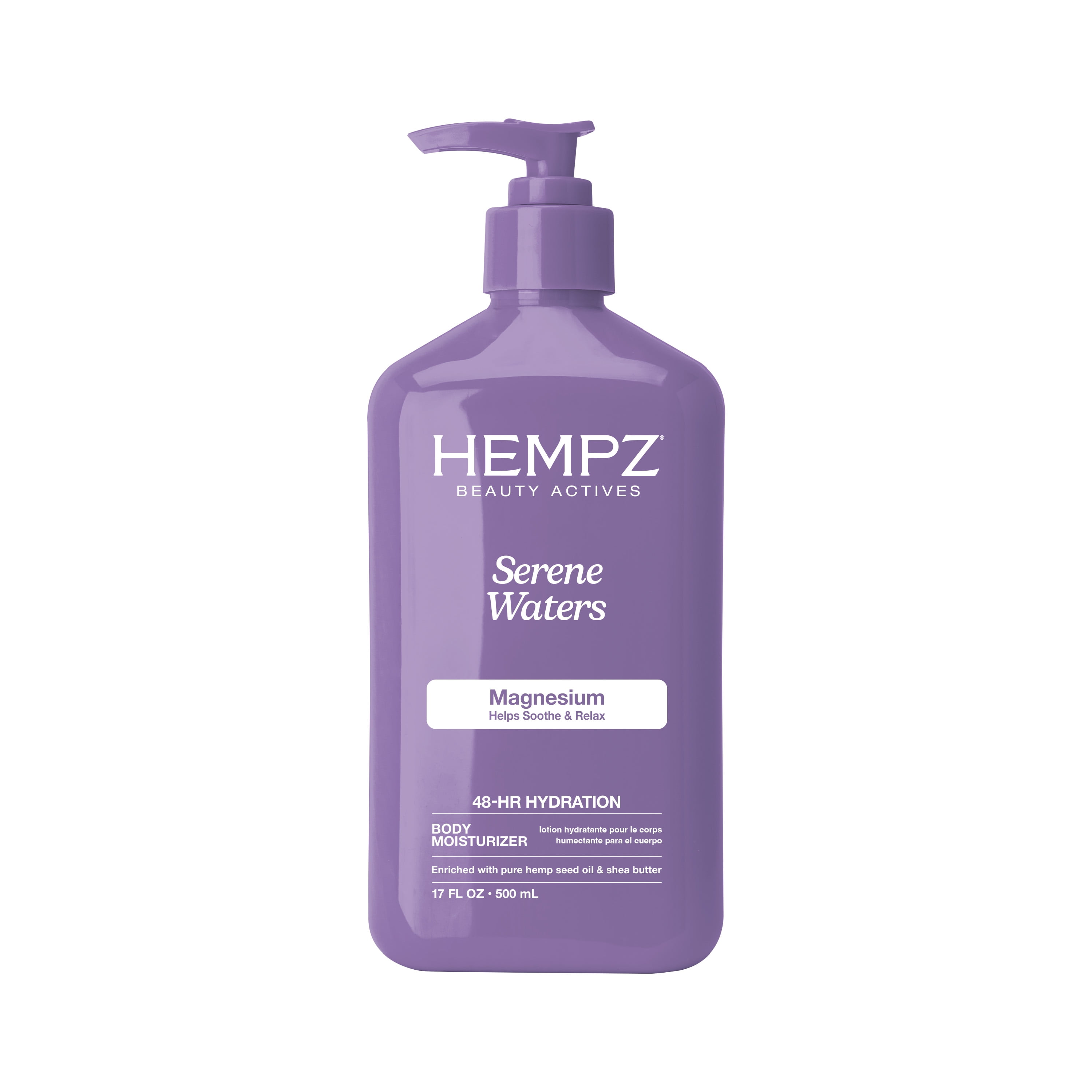 (2 pack) Hempz Beauty Actives Serene Waters Body Moisturizer Lotion with Relaxing Magnesium, 17 fl.oz.