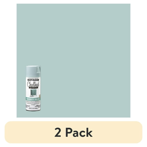 (2 pack) 6 Pack, Serenity Blue , Rust-Oleum Ultra Matte Chalked Spray Paint, 12 oz