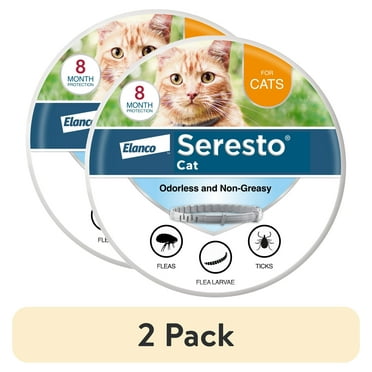 (2 pack) Seresto Vet-Recommended 8-Month Flea & Tick Prevention Collar for Cats