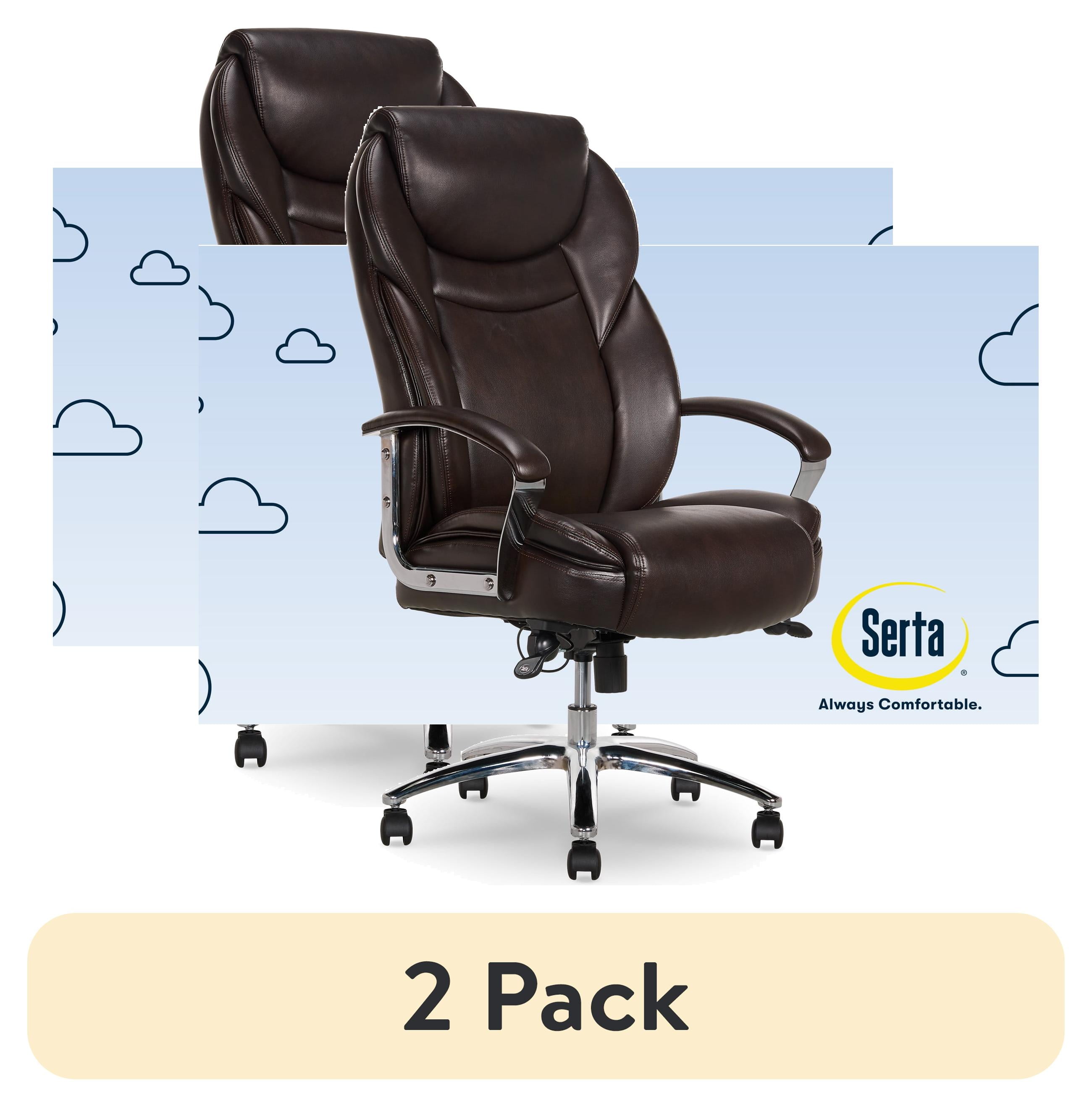 ソマビト　NICE BLACK Serta Big & Tall Office Chair, Bonded Leather, Black - Walmart.com