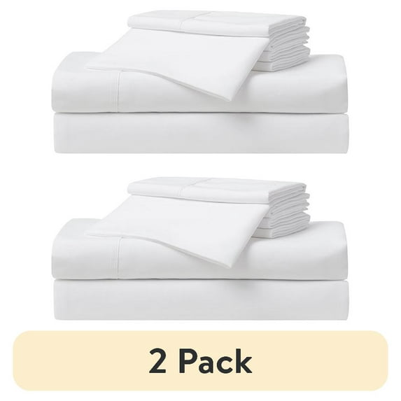 (2 pack) Serta So Soft 4-Piece White Sheet Set, Full