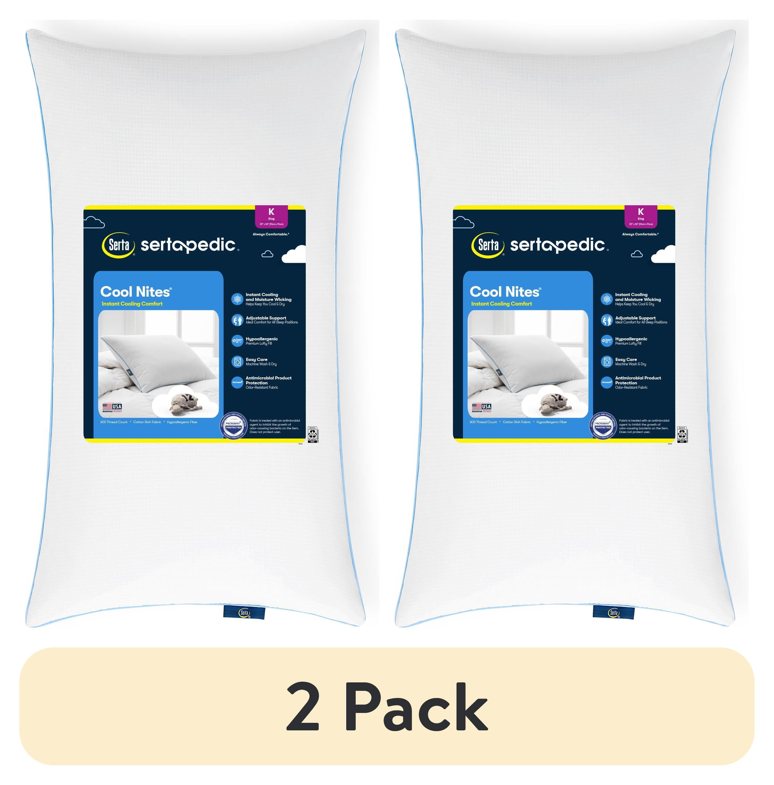 (2 pack) Sertapedic Cool Nites Pillow, King Size