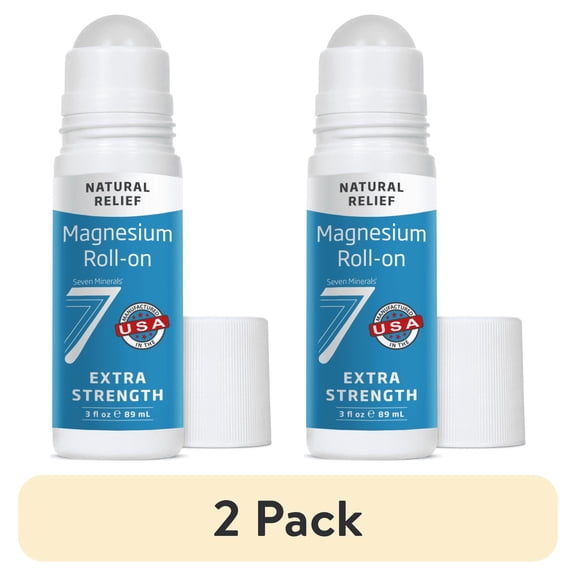 (2 pack) Seven Minerals Natural Relief Magnesium Roll-on Extra Strength 3 fl oz