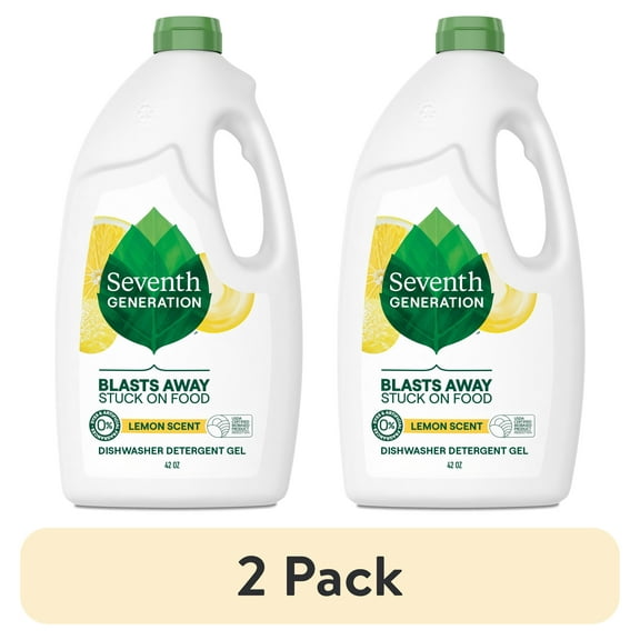 (2 pack) Seventh Generation Dishwasher Detergent Gel, Lemon Scent, 42 fl oz