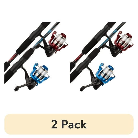 (2 pack) Shakespeare Navigator 6' Medium Spinning Fishing Combo with 10 Size Reel