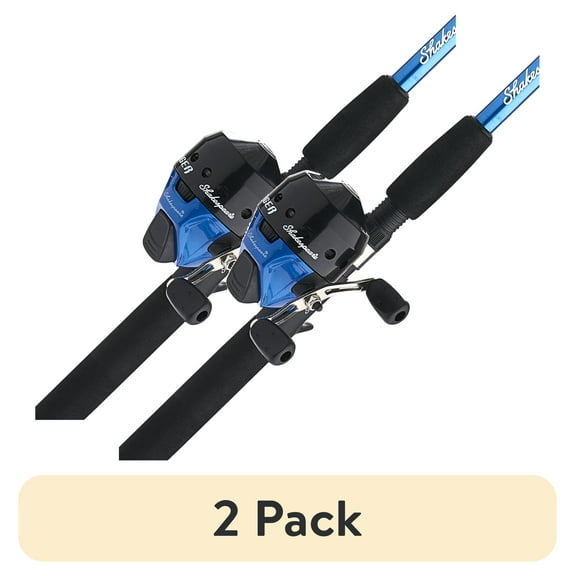 (2 pack) Shakespeare Tiger Spincast Combo, 6'6" Medium Heavy Fishing Rod, 15 Size Reel