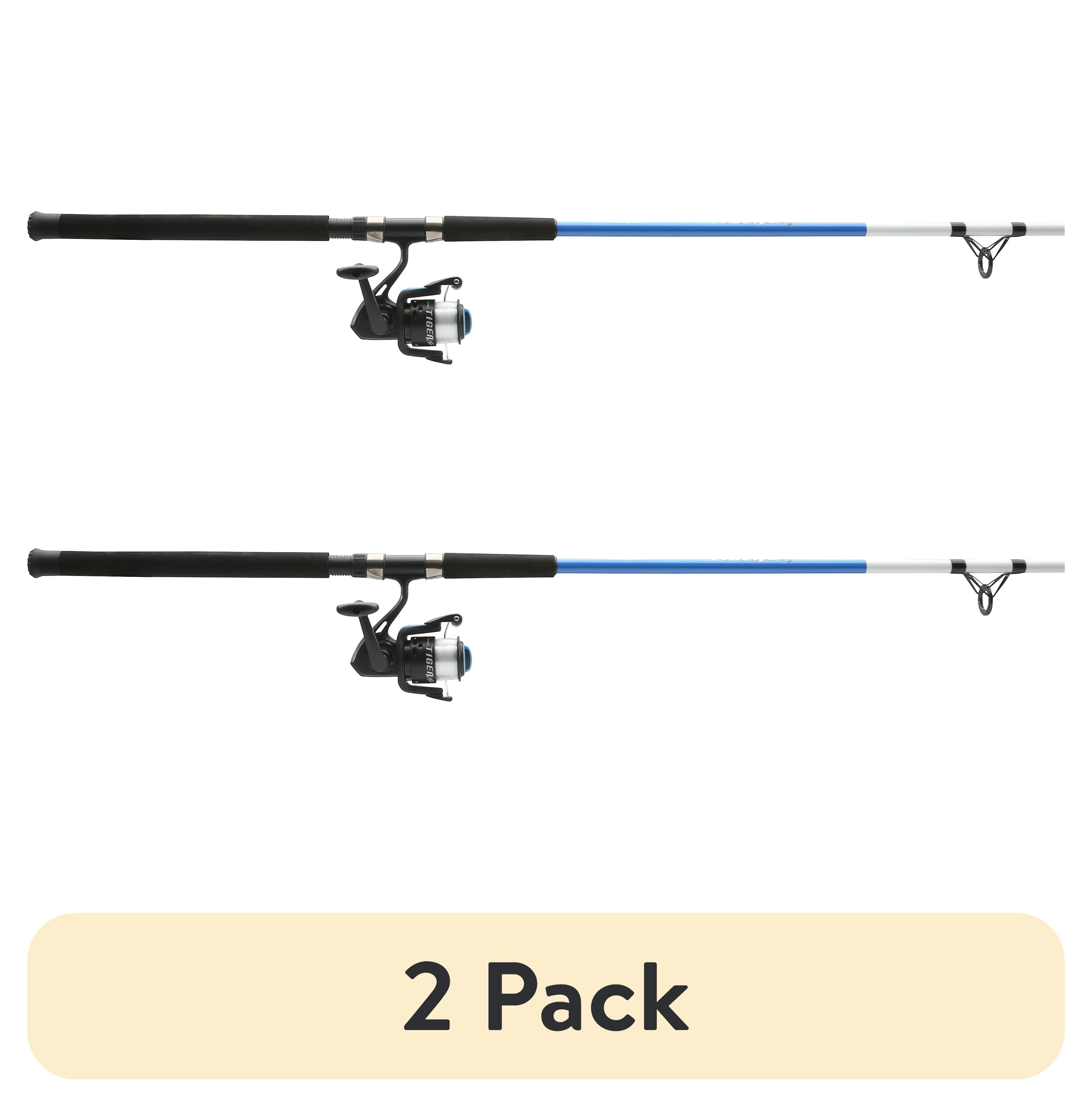 (2 pack) Shakespeare Tiger Spinning Fishing Combo, 9' Medium Heavy Rod, 5000 Size Reel