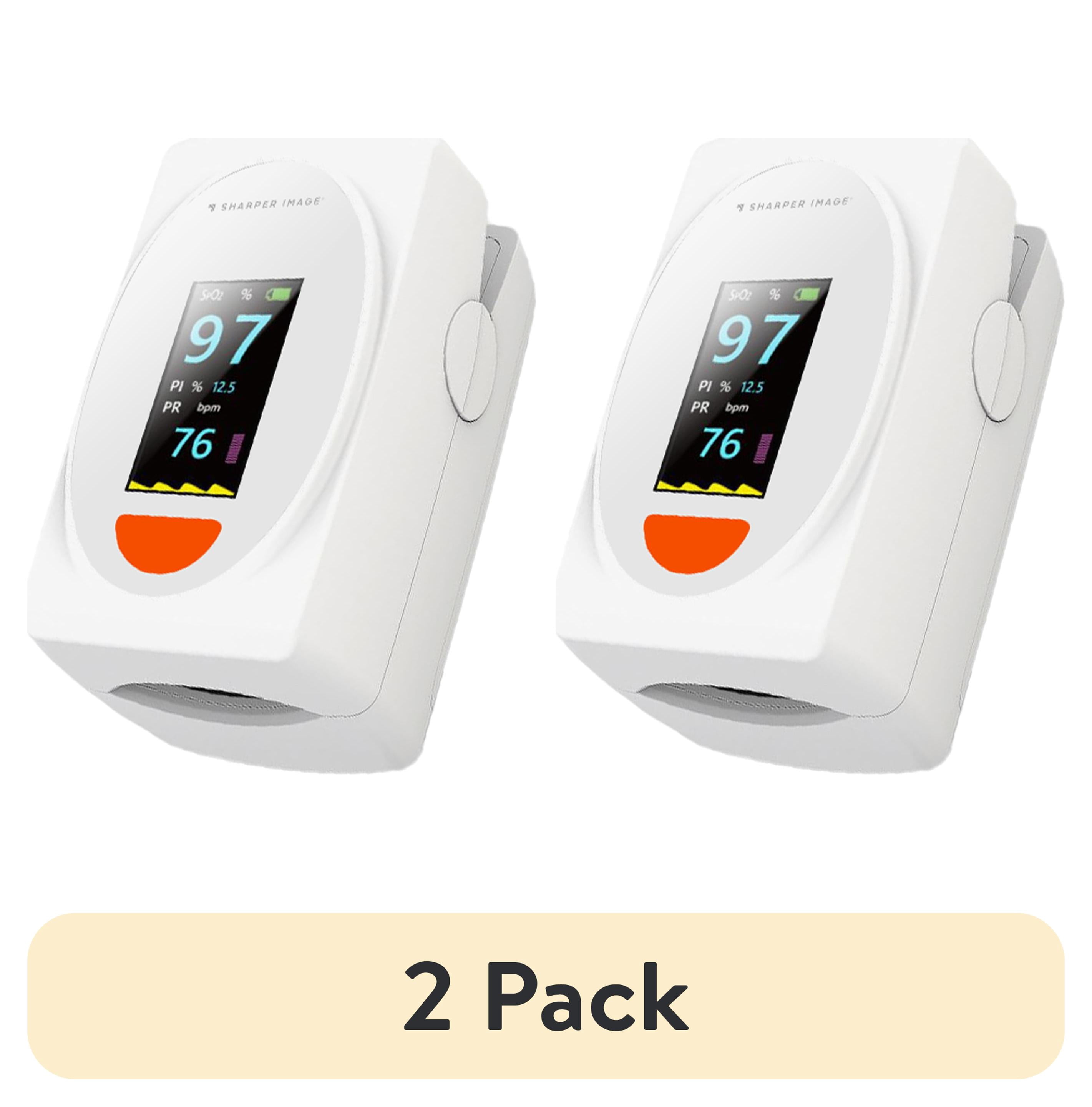 (2 pack) Sharper Image Finger Pulse Oximeter SpO2 Monitor Pulse Graph Easy View Display Portable Flexible Fit 1 Count
