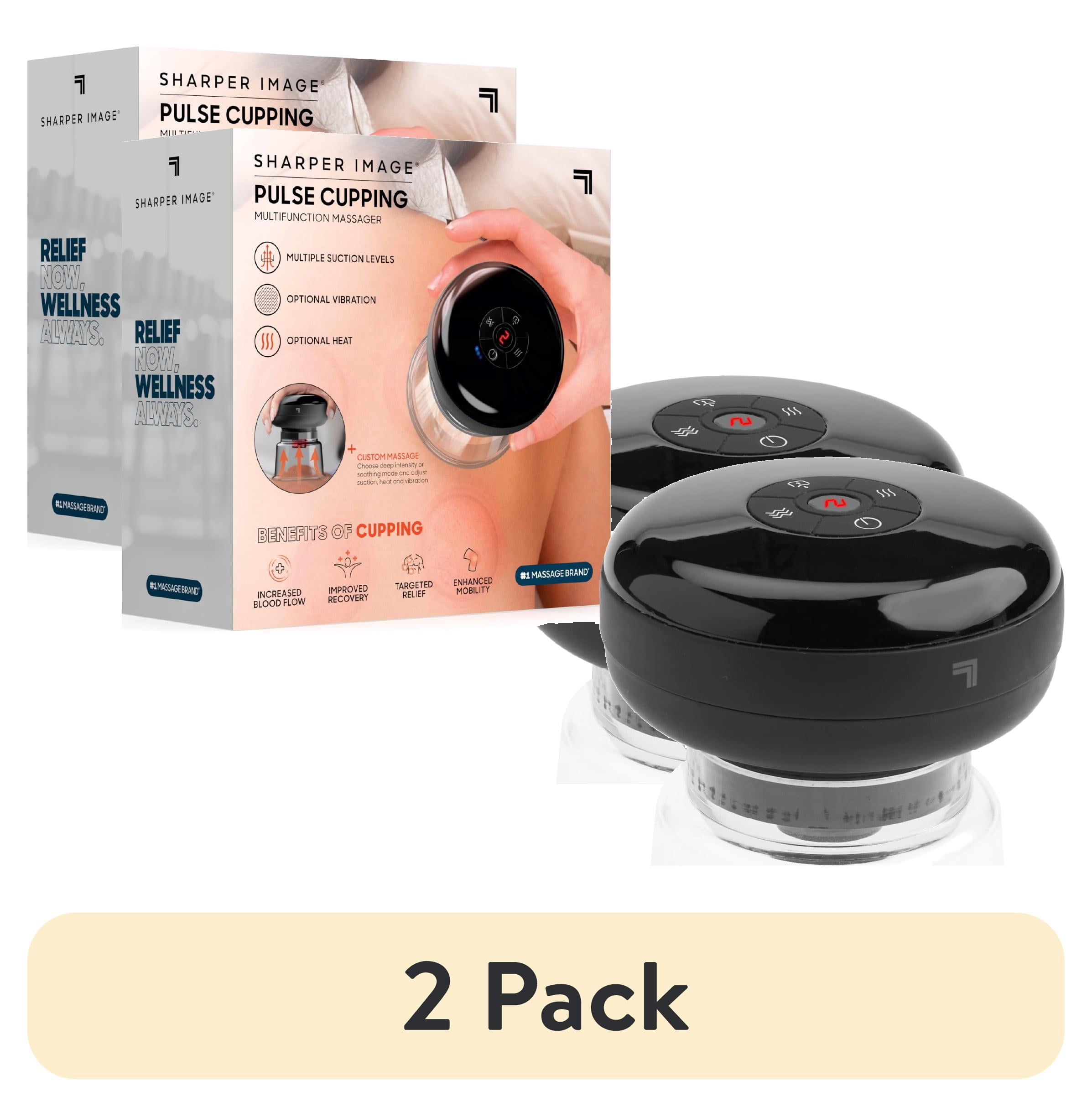 (2 pack) Sharper Image® Pulse Cupping Multifunction Massager, Includes 2 Cups, Air Filters, & USB-C Cable