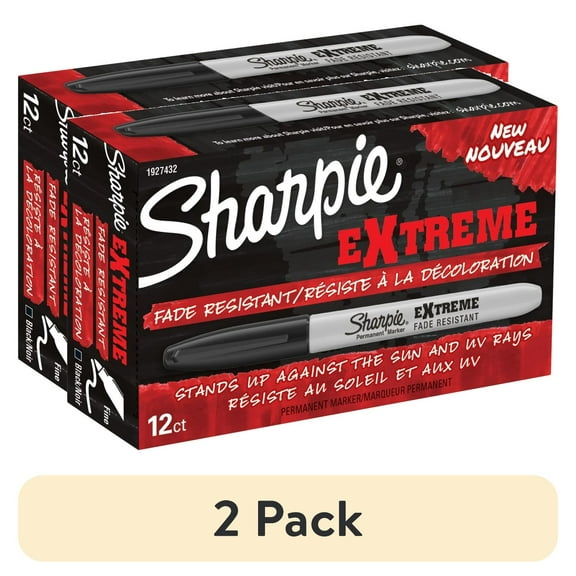 Sharpie Extreme Permanent Markers, Fine Point, Black, 12 Count