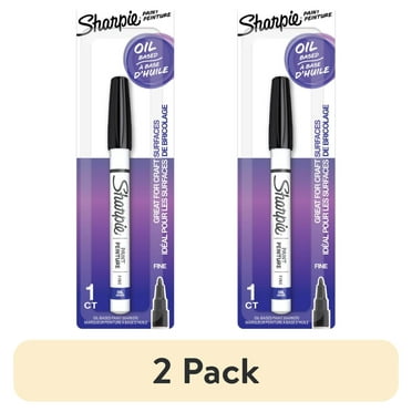 (2 pack) Sharpie Paint Permanent Marker, Fine Point, Black