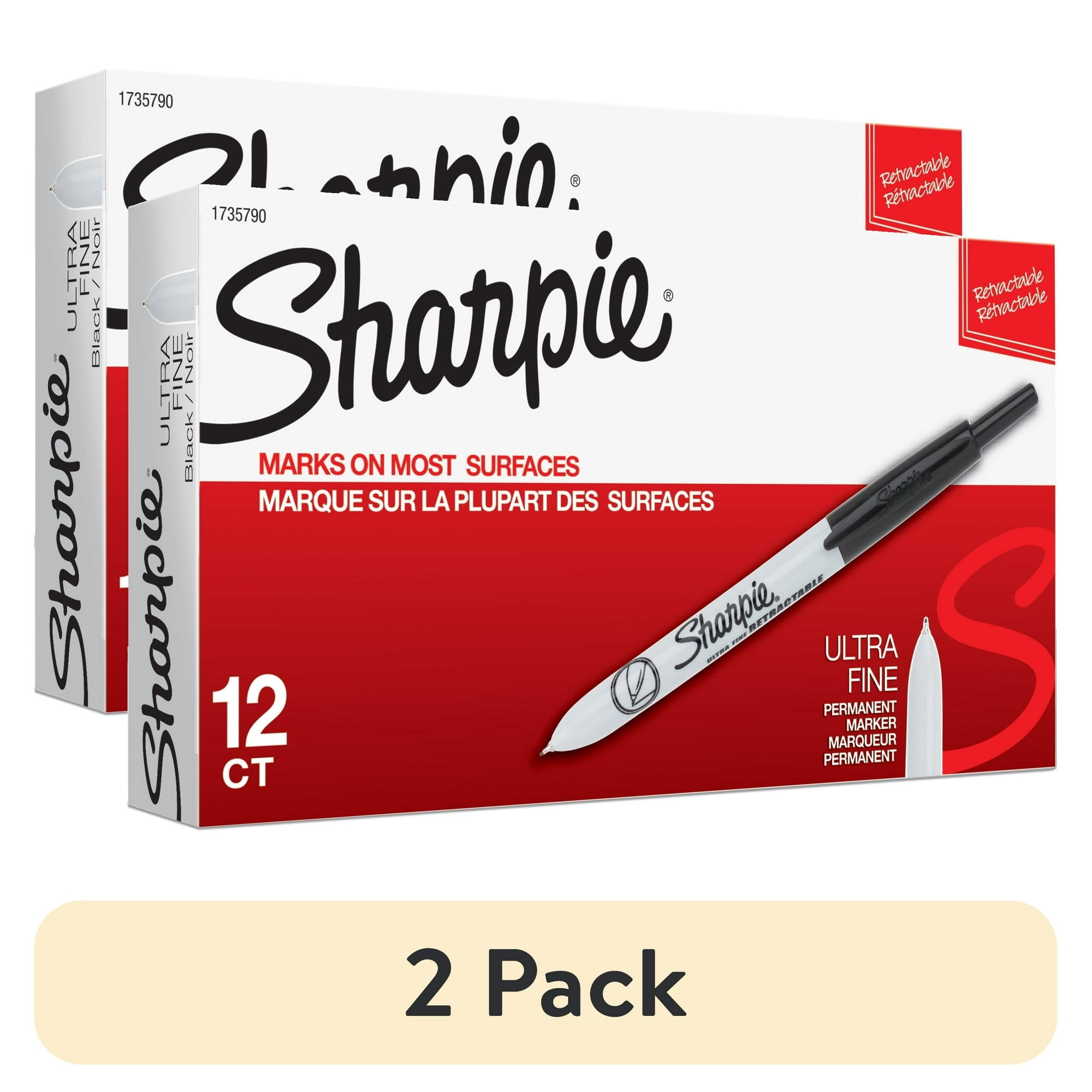 Sharpie Retractable Ultra-Fine Point Permanent Markers - Ultra Fine Marker Point - Retractable - Black - 12 / Box Sharpie Retractable Ultra-Fine Point Permanent Markers - Ultra Fine Marker Point - Retractable - Black - 12 / Box