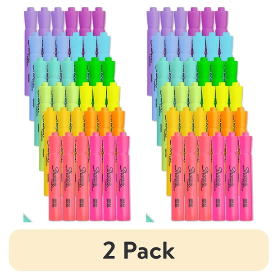 (2 pack) Sharpie Tank Highlighters, Assorted, Chisel Tip, 36 Count