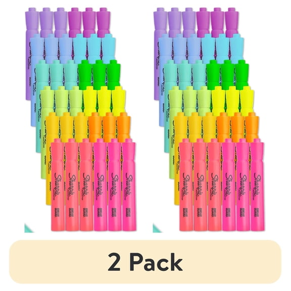 (2 pack) Sharpie Tank Highlighters, Assorted, Chisel Tip, 36 Count