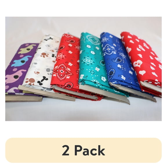(2 pack) Shason Textile 2 Yard Cut Poly Cotton Print Fabric, Assorted Prints, 44" Wide for Crafts & Sewing