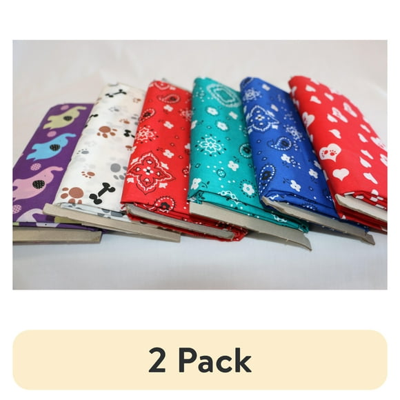 (2 pack) Shason Textile 2 Yard Cut Poly Cotton Print Fabric, Assorted Prints, 44" Wide for Crafts & Sewing
