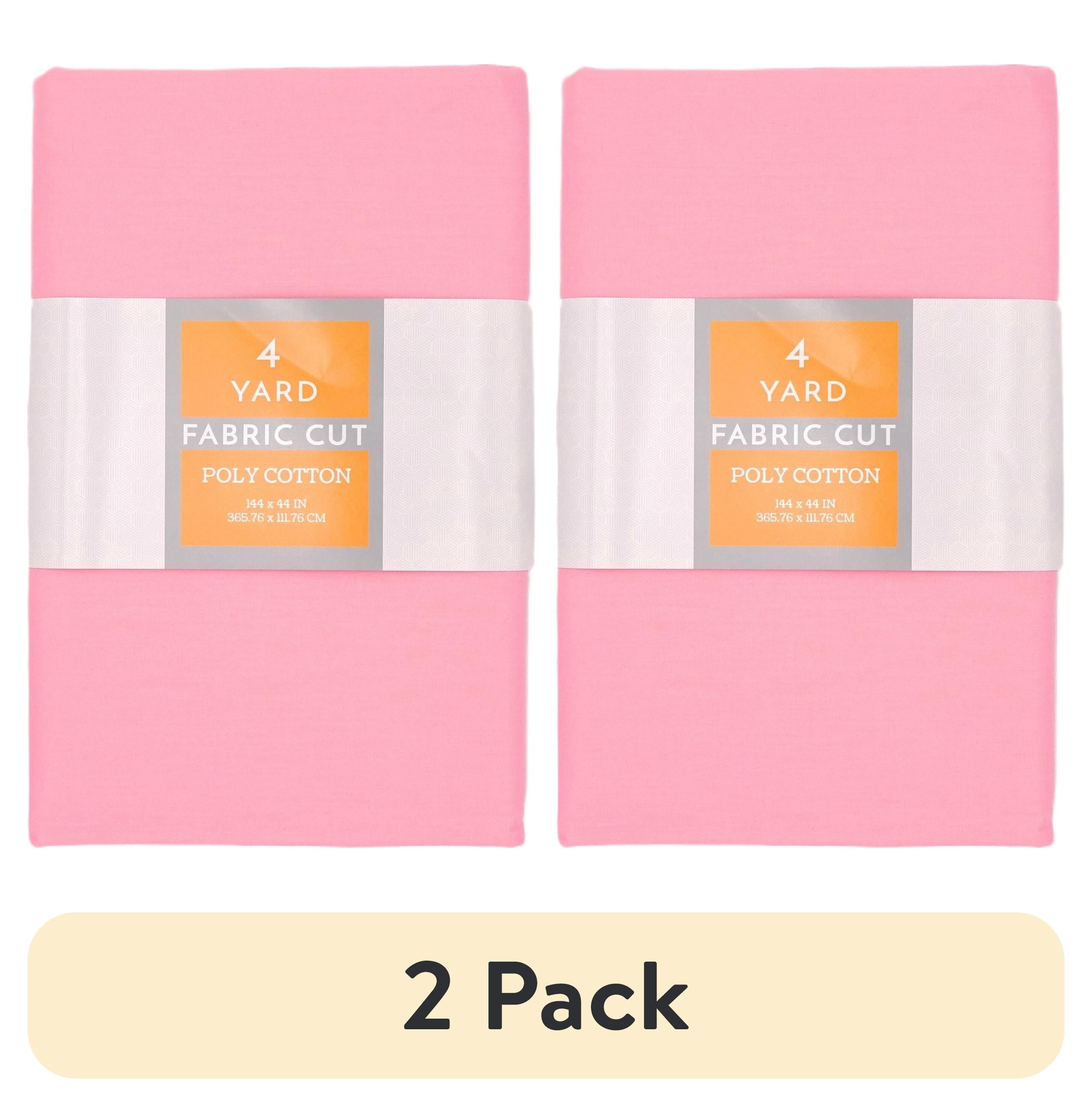 (2 pack) Shason Textile 4 Yard Cut Poly Cotton Fabric, Pink, 44" Wide for Craft & Quilting Projects