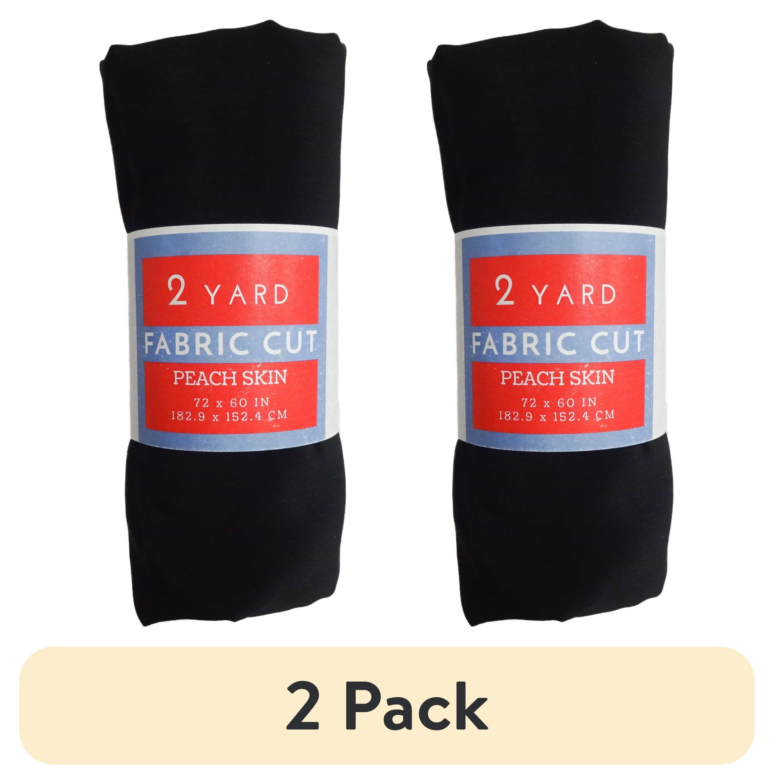 (2 pack) Shason Textile 57/59” Wide Peach Skin 2 Yards Roll Fabric, Black
