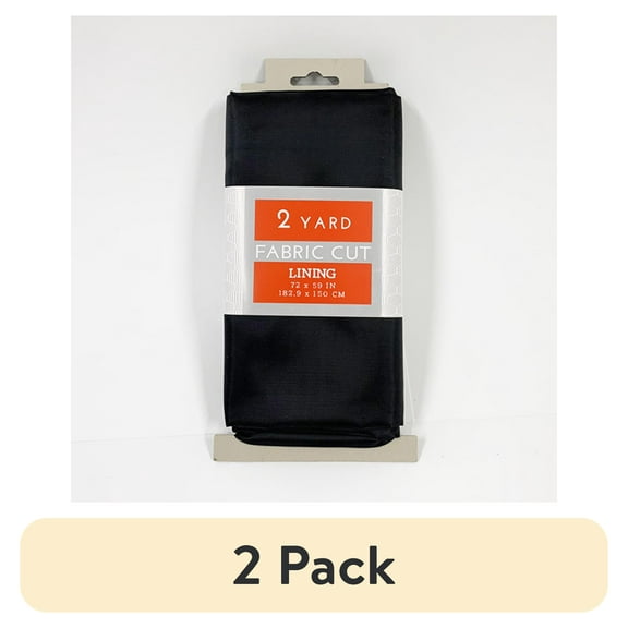(2 pack) Shason Textile 58/60” Wide Lining 2 Yards Precut Fabric, Black