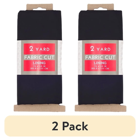 (2 pack) Shason Textile 58/60” Wide Lining 2 Yards Precut Fabric, Black