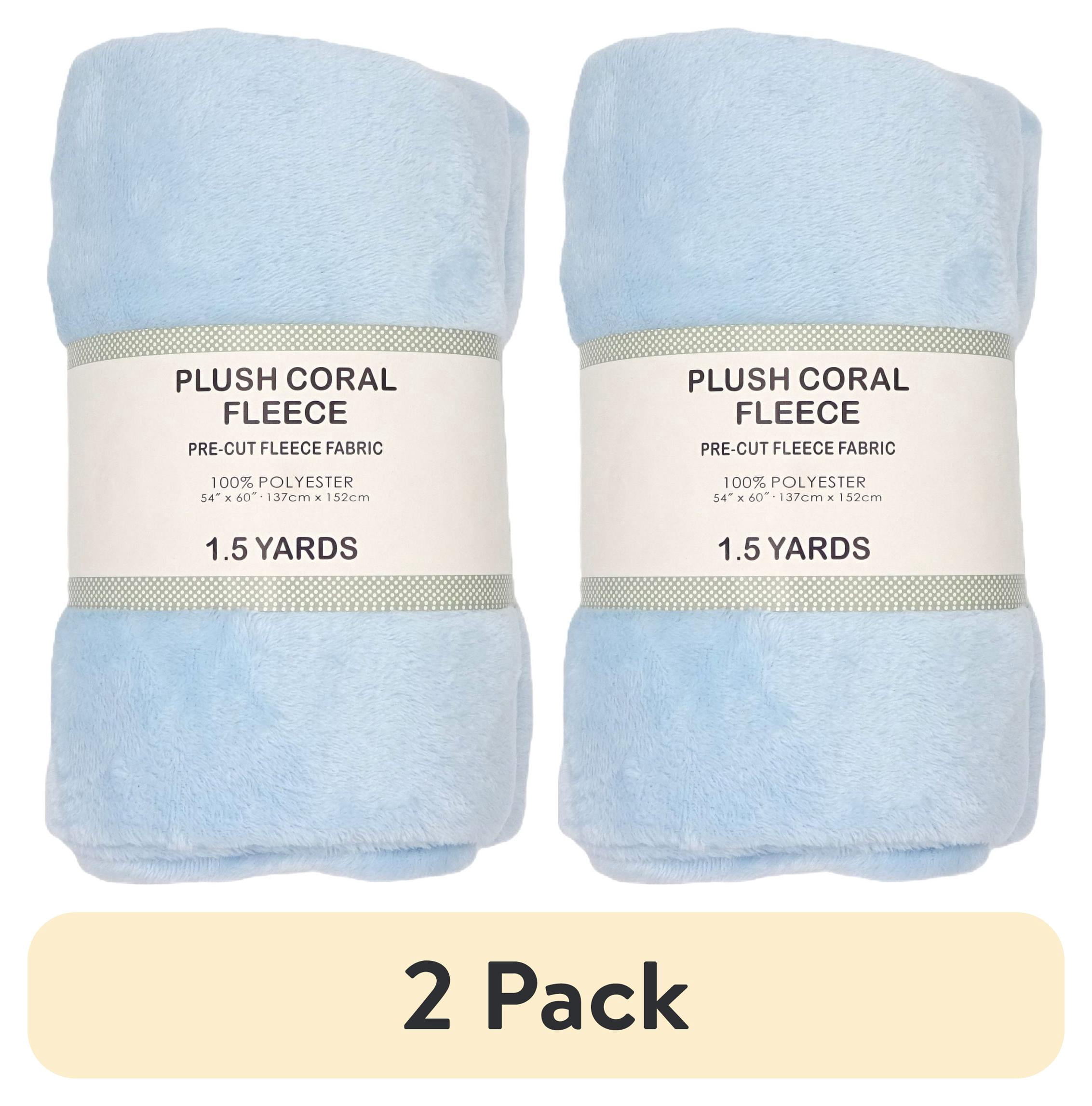 (2 pack) Shason Textile 1.5 Yard Cut Plush Coral Fleece Fabric, Light Blue, 54" Wide for Sewing & Crafts