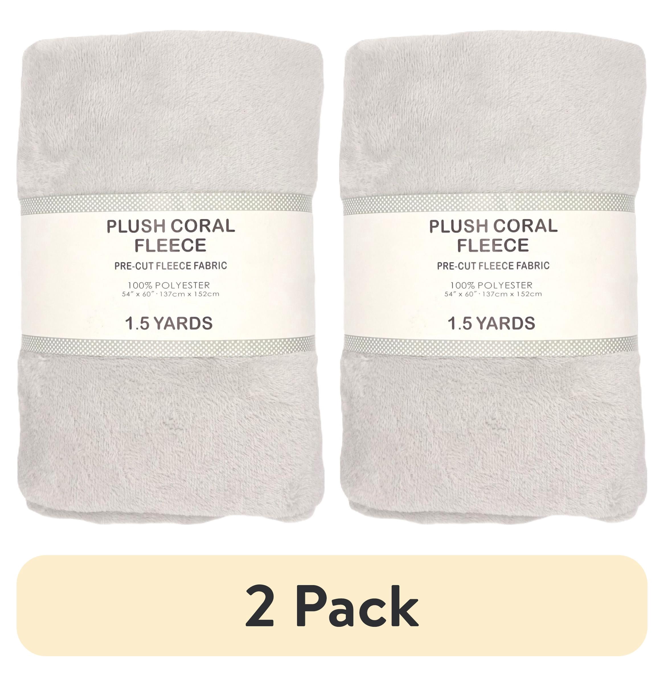 (2 pack) Shason Textile 1.5 Yard Cut Plush Coral Fleece Fabric, Light Gray, 54" Wide for Sewing & Crafts