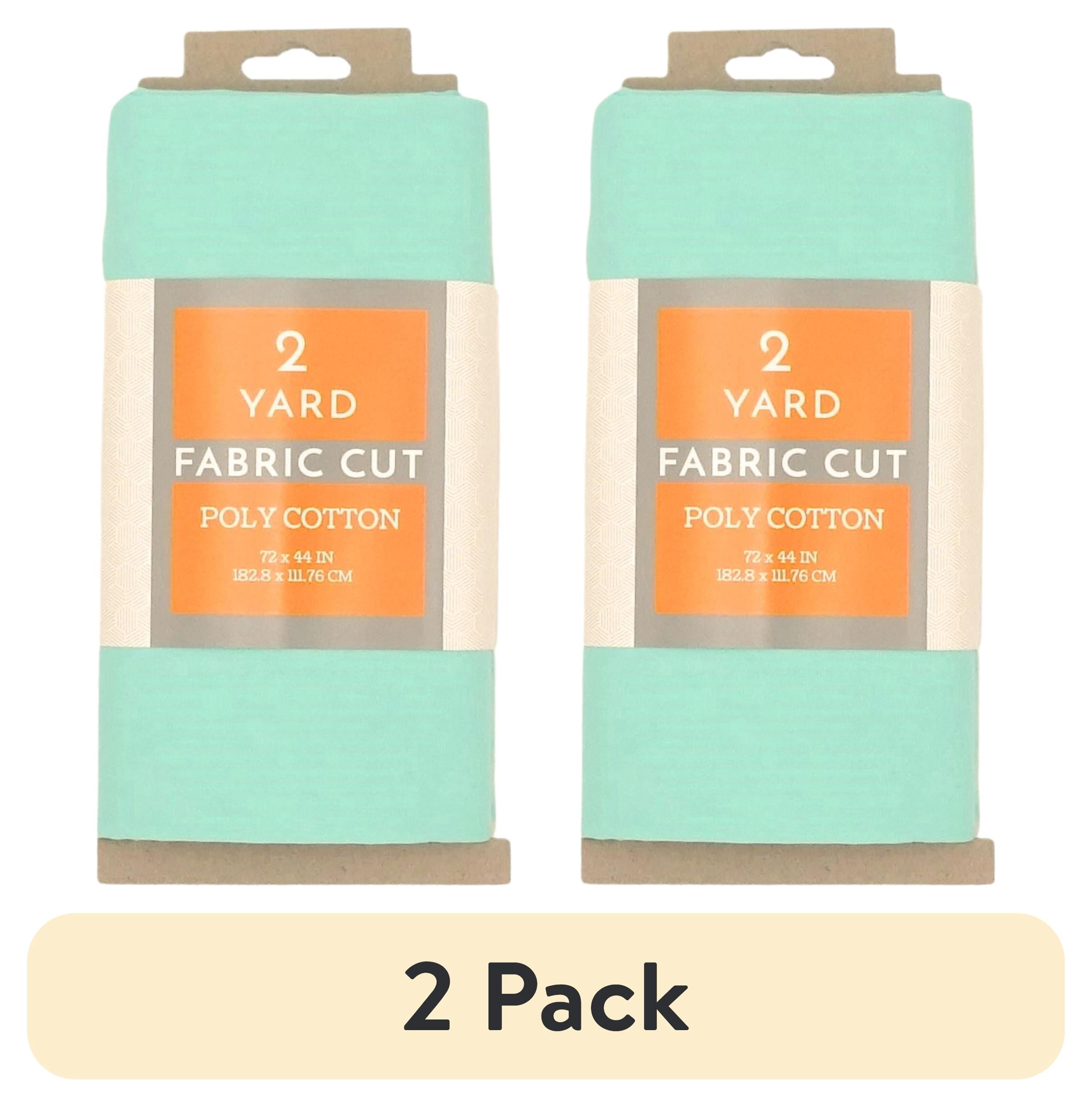 (2 pack) Shason Textile 2 Yard Cut Poly Cotton Fabric, Aqua, 44" Wide for Craft & Quilting Projects