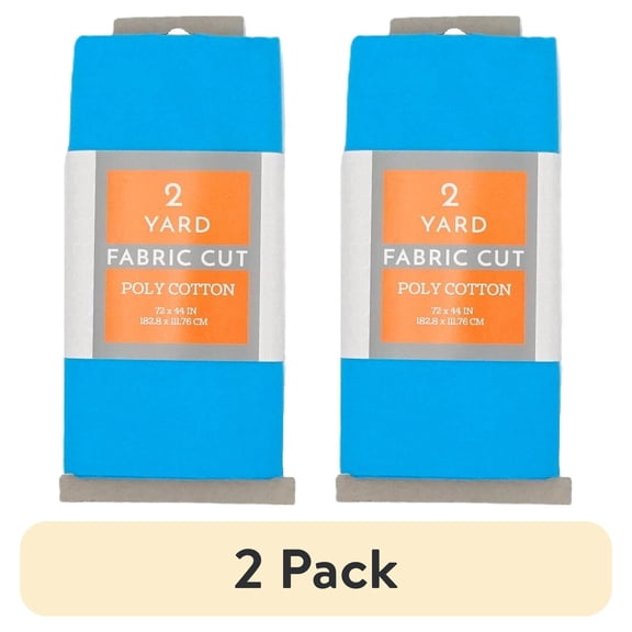 (2 pack) Shason Textile 2 Yard Cut Poly Cotton Fabric, Turquoise, 44" Wide for Craft & Quilting Projects