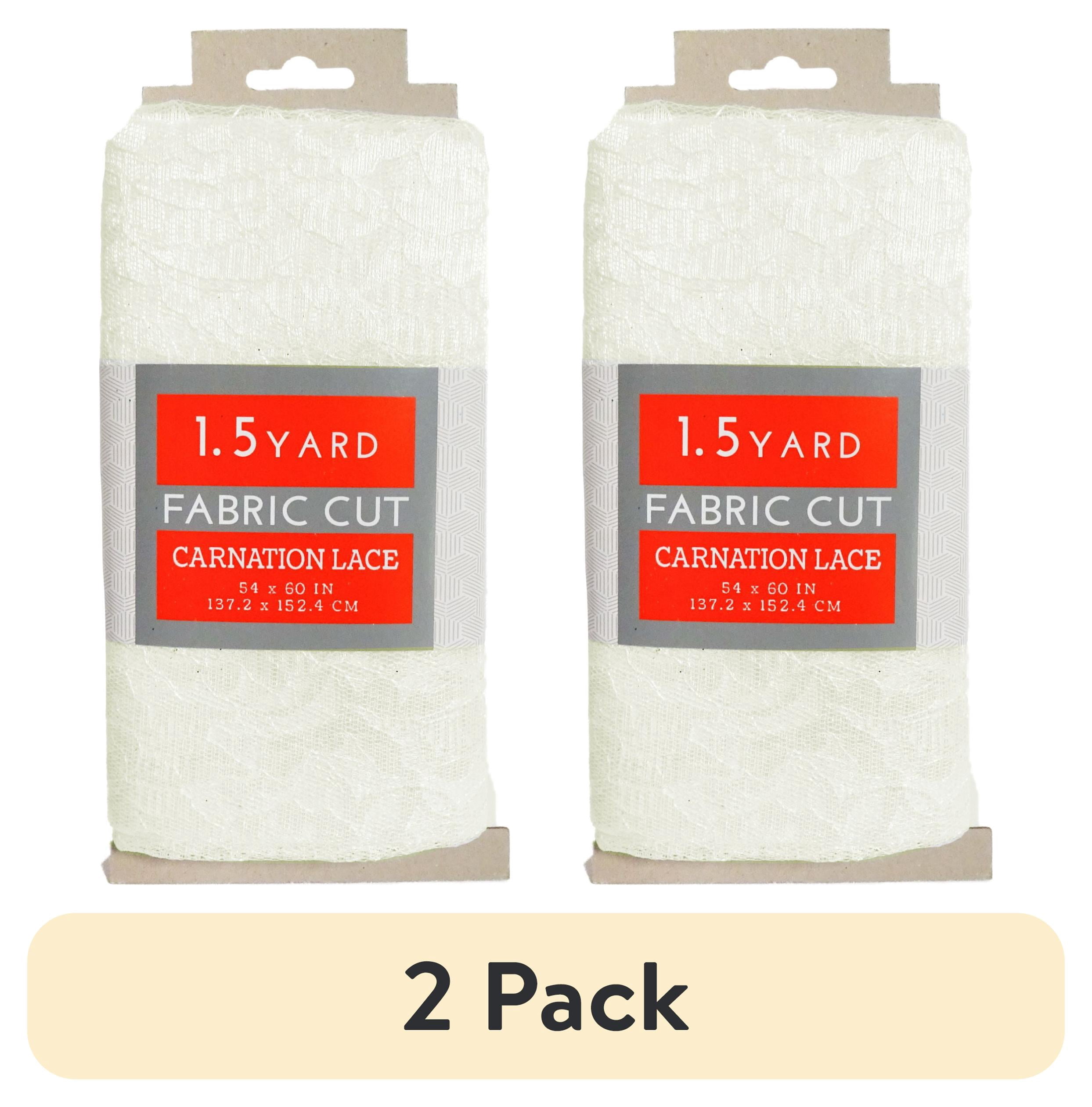 (2 pack) Shason Textile Special Occasion 54" X 60" Carnation Lace 1.5 Yard Precut Fabric, Ivory
