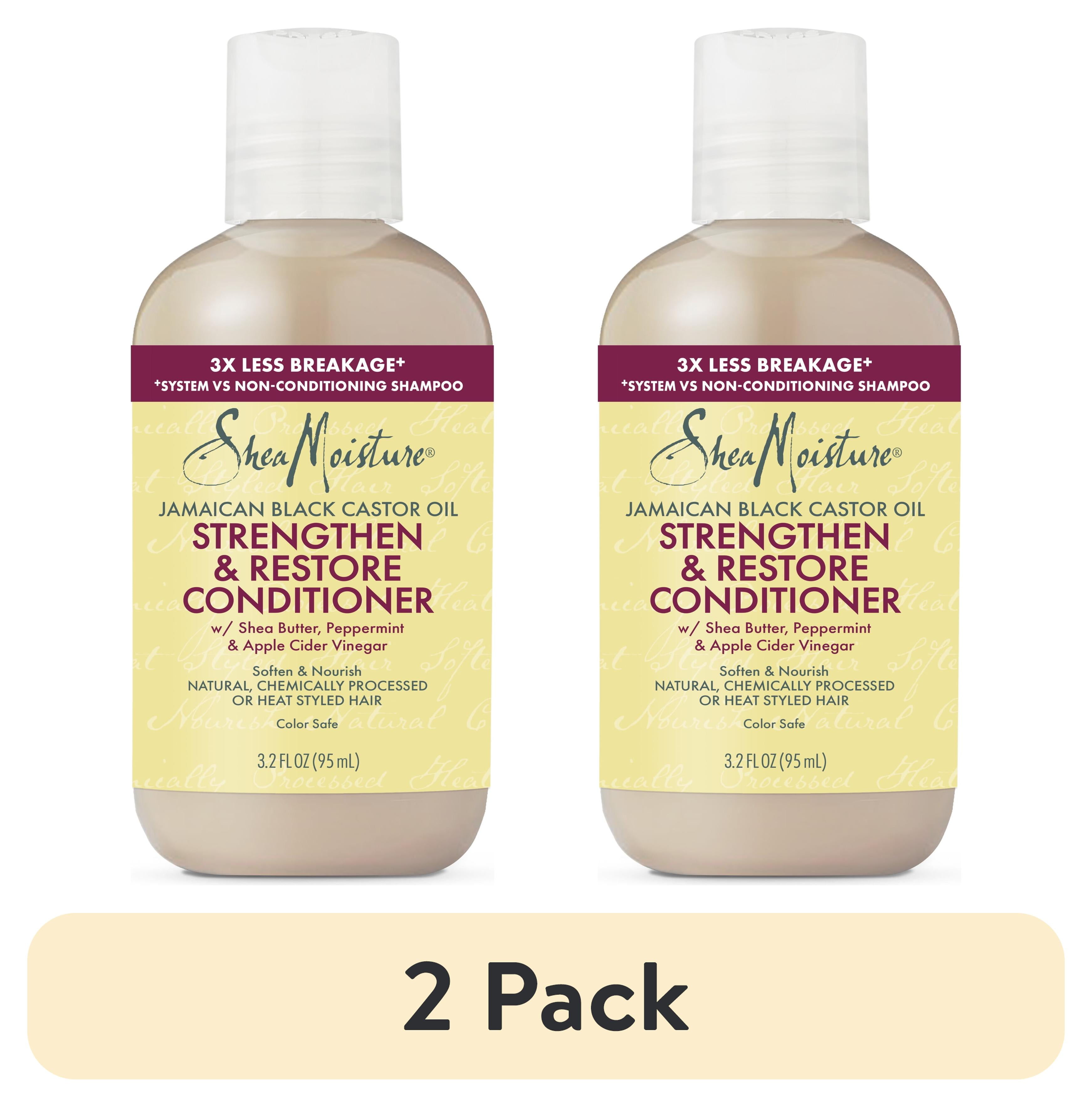 (2 pack) SheaMoisture 100% Pure Jamaican Black Castor Oil Strengthen and Restore Deep Conditioner, 3.2 fl oz