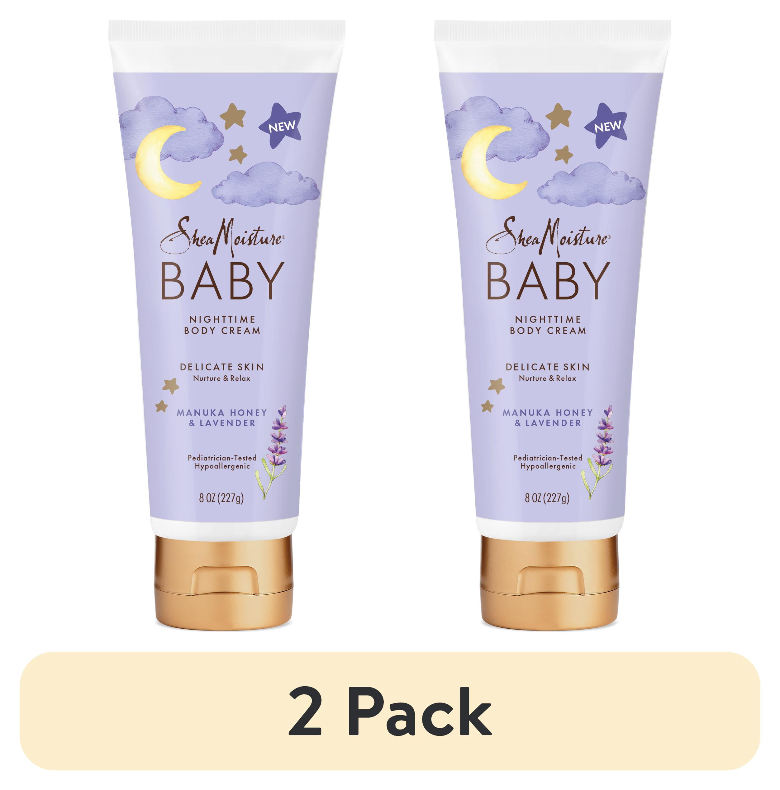 (2 pack) SheaMoisture Baby Moisturizer For Delicate Hair And Skin Manuka Honey & Lavender Nighttime Hair And Skin Care Regimen ,8 oz