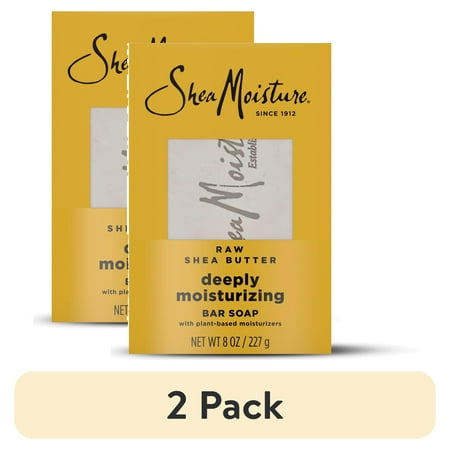 (2 pack) SheaMoisture Bar Soap Raw Shea Butter Moisturizing Bar Soap, 8 oz