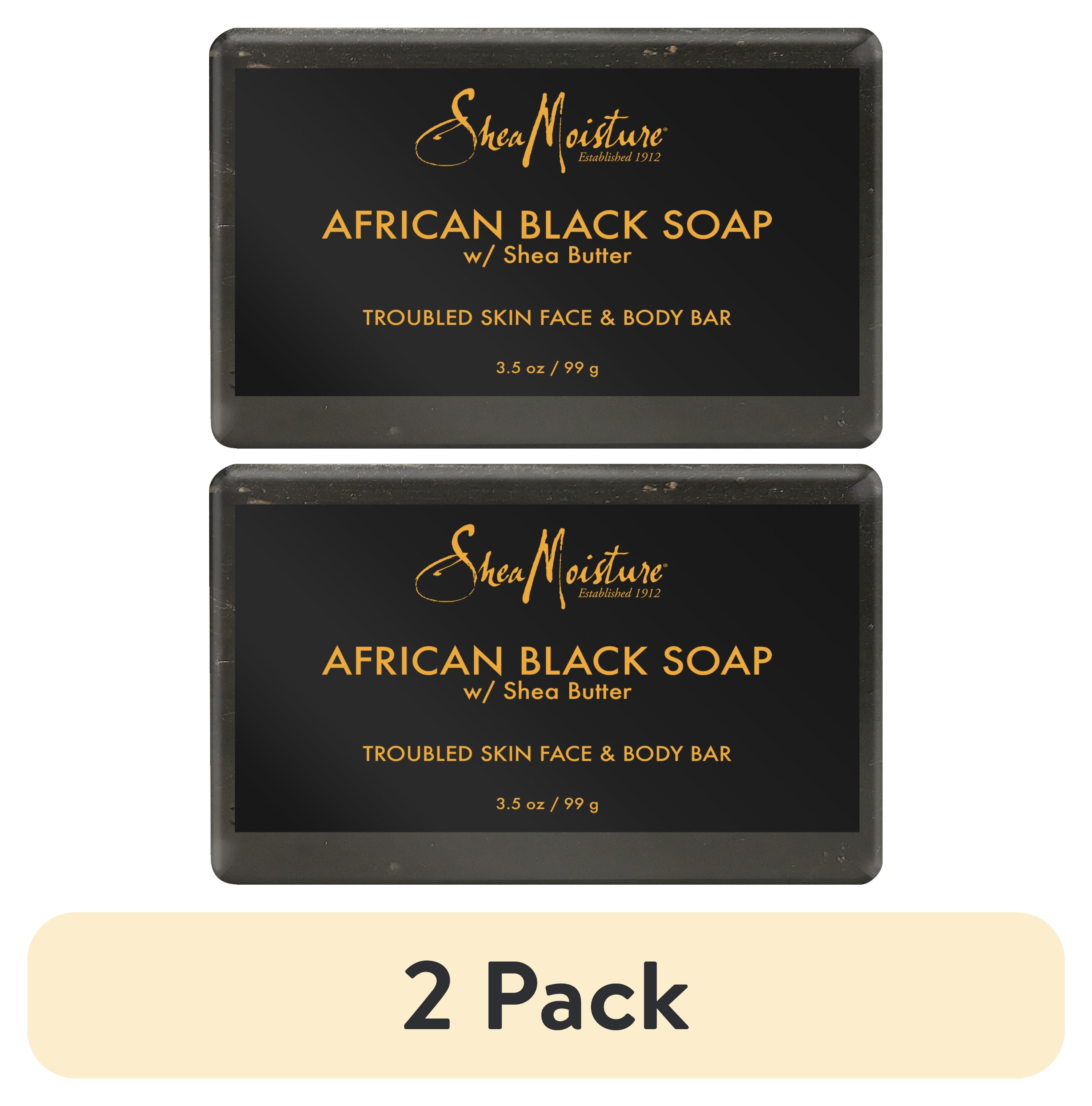 (2 pack) SheaMoisture Women's African Black Bar Soap Acne Prone Face & Body All Type 3.5 oz