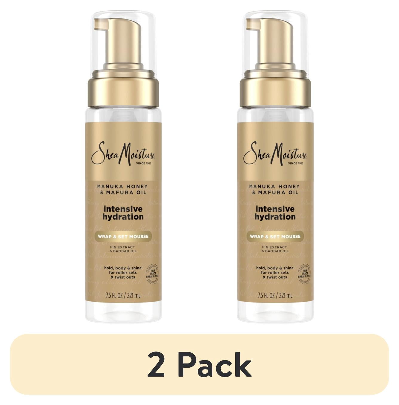 (2 pack) SheaMoisture Manuka Honey & Mafura Oil Wrap & Set Mousse, 7.5 oz