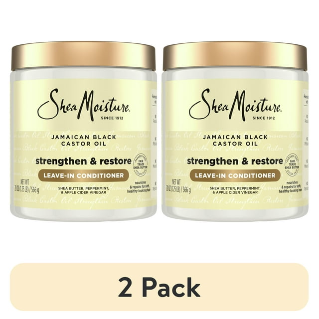 (2 pack) SheaMoisture Leave In Conditioner Jamaican Black Castor Oil ...
