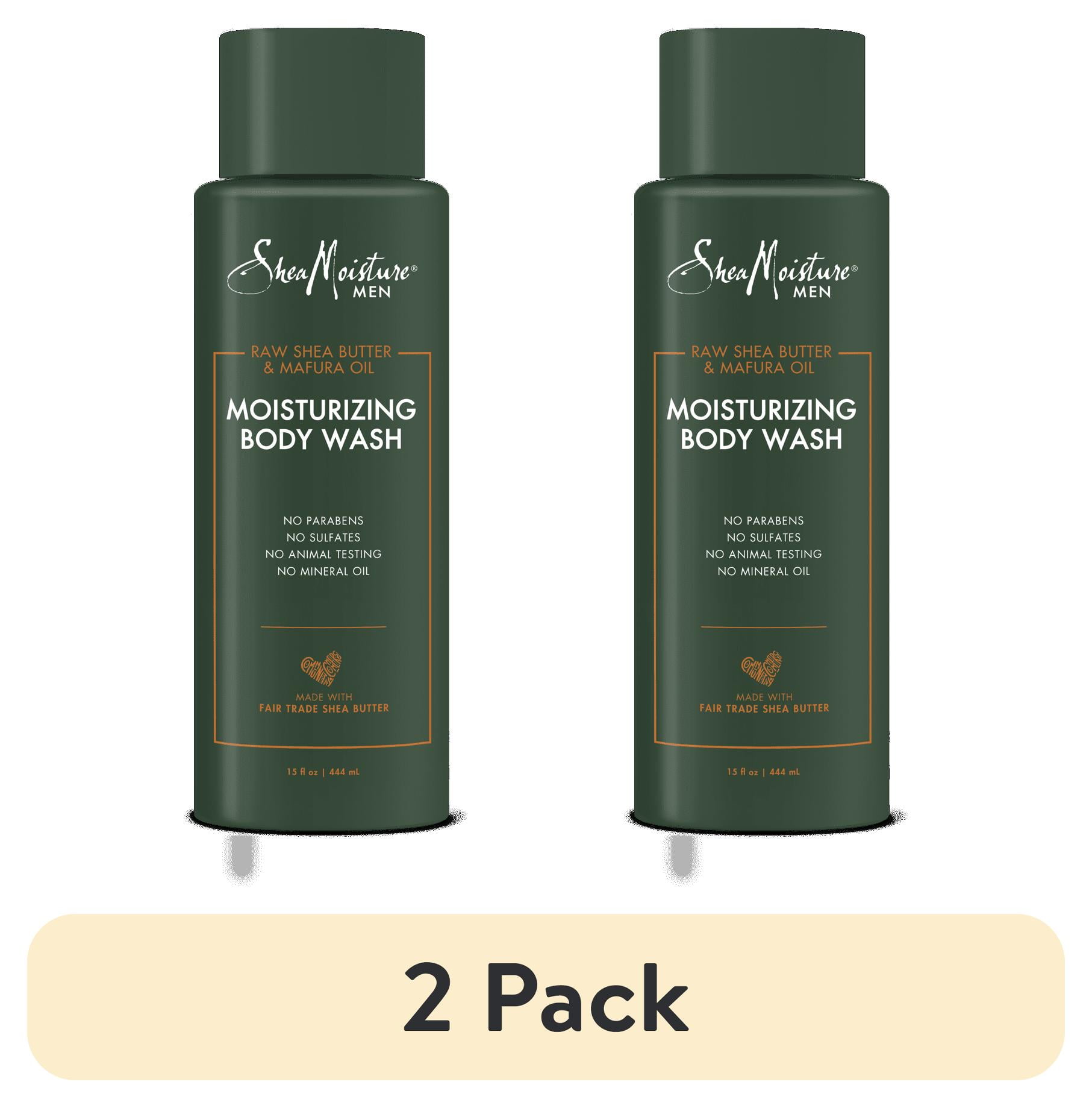 (2 pack) SheaMoisture Men's Moisturizing Body Wash, Shea Butter and Mafura Oil, 15 fl oz