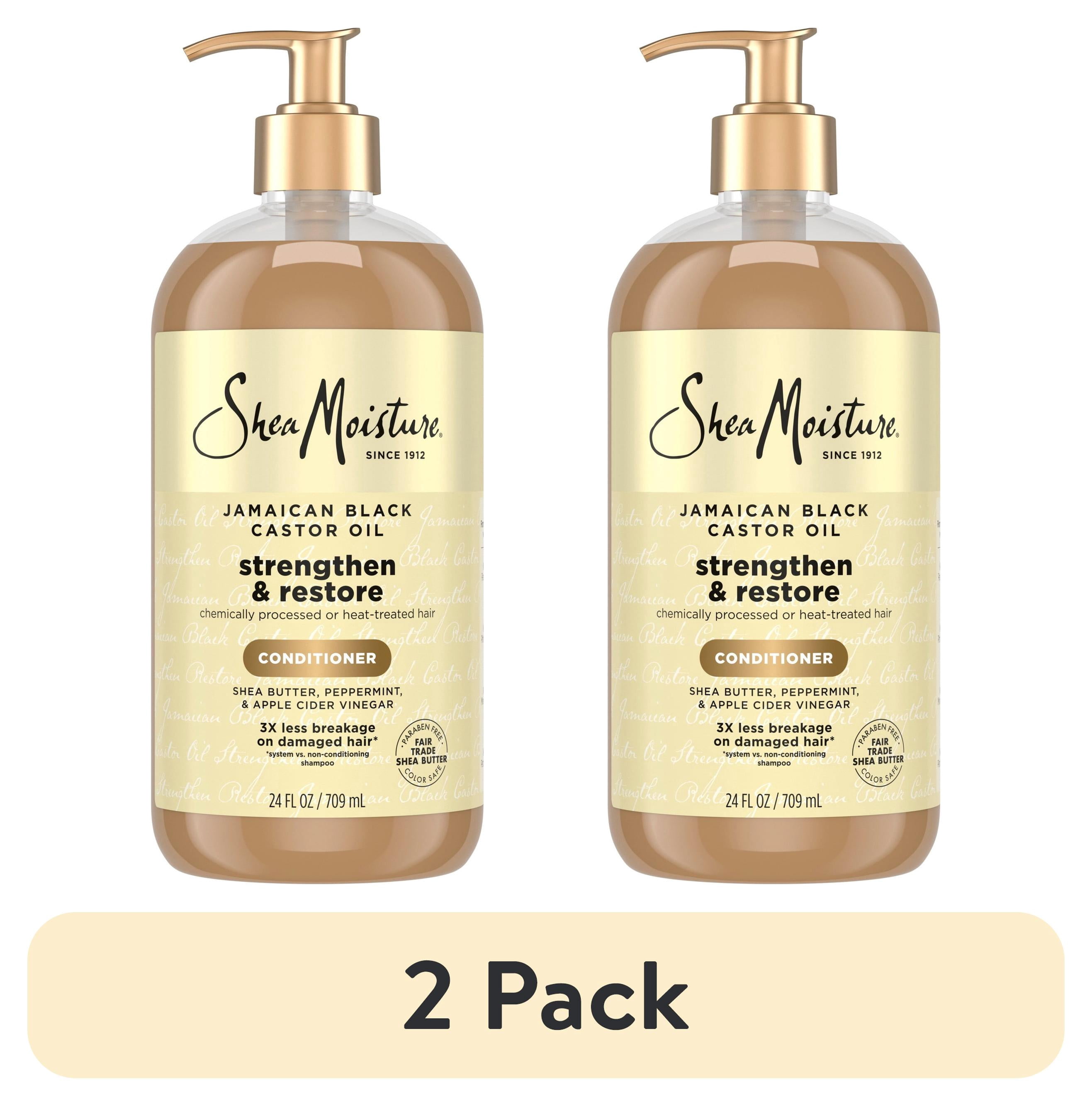 (2 pack) SheaMoisture Strengthen & Restore Conditioner for Damaged Hair Jamaican Black Castor Oil Paraben-Free, 24 fl oz