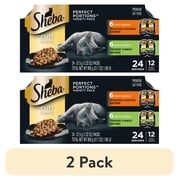 (2 pack) Sheba Perfect Portions Variety Pack Cuts In Gravy Cat Food, 2.6 Oz Twin-Pack Trays (12 Count)